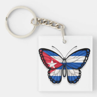 Cuban Butterfly Flag Keychain