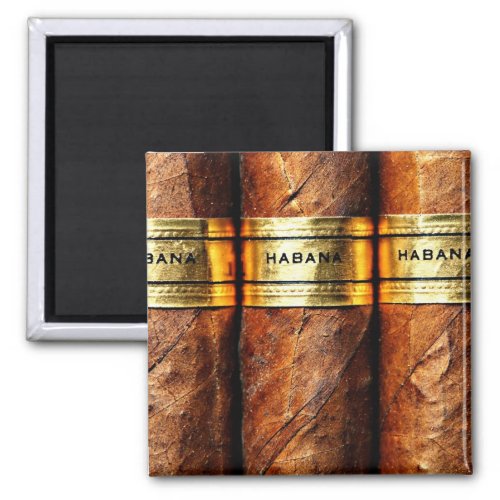 Cuban Cigar Habana 	Square Magnet