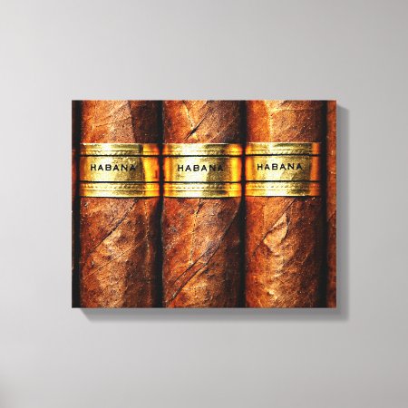 Cuban Cigar Habana Wrapped Canvas