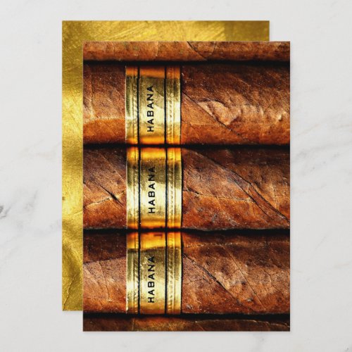 Cuban Cigars Habana Invitation Gold Formal