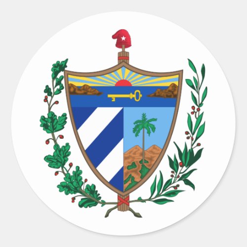 Cuban Coat of Arms Cuba Classic Round Sticker