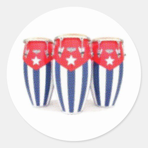 Cuban Congas Classic Round Sticker