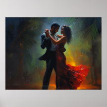 Cuban couple salsa dancing at night in Miami
