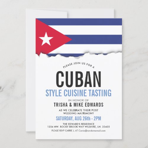 Cuban Cuisine  Party Flag Invite