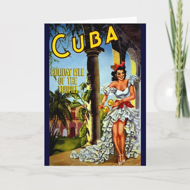 Cuban Dancer Vintage Travel Card (Front)