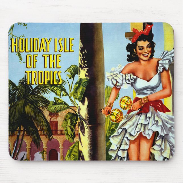 Cuban Dancer Vintage Travel Mouse Pad (Front)