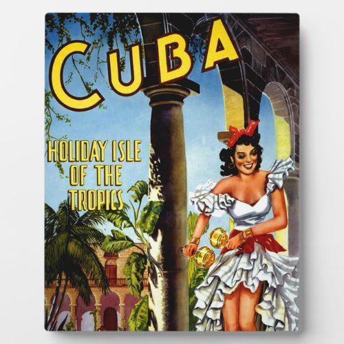 Cuban Dancer Vintage Travel Plaque