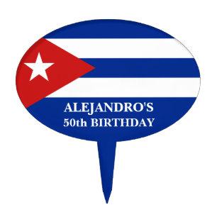 Cuban Flag Birthday Party Cake Topper