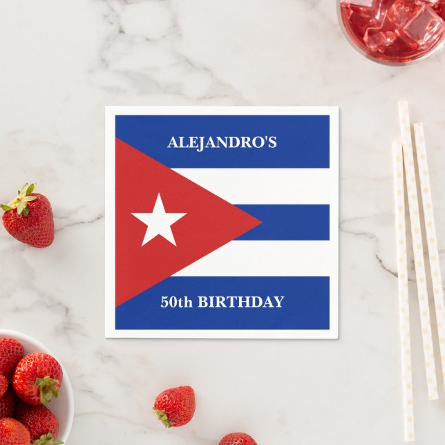 Cuban Flag Birthday Party Napkins (Insitu)