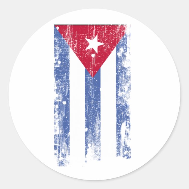 Cuban Flag Classic Round Sticker (Front)