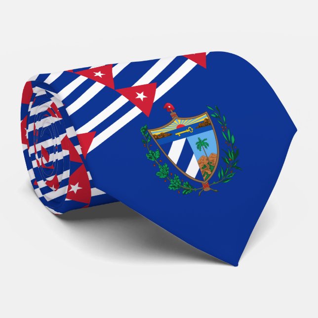 Cuban Flag & Coat of Arms, Flag of Cuba Neck Tie (Rolled)
