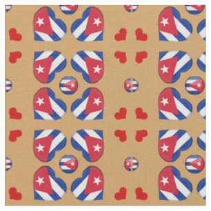 Cuban Flag & Cuba Heart fashion Fabric