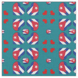 Cuban Flag &amp; Cuba Heart fashion Fabric