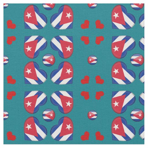 Cuban Flag & Cuba Heart fashion Fabric