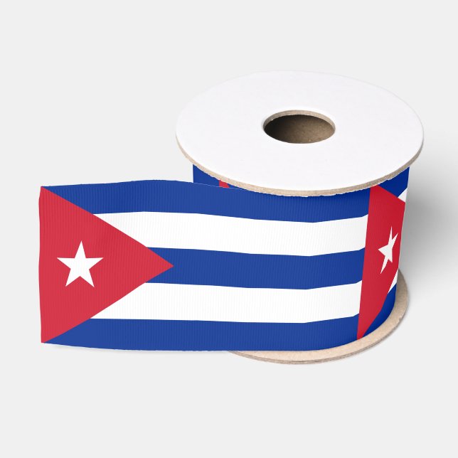 Cuban Flag & Cuba travel, holiday/sports Grosgrain Ribbon (Spool)