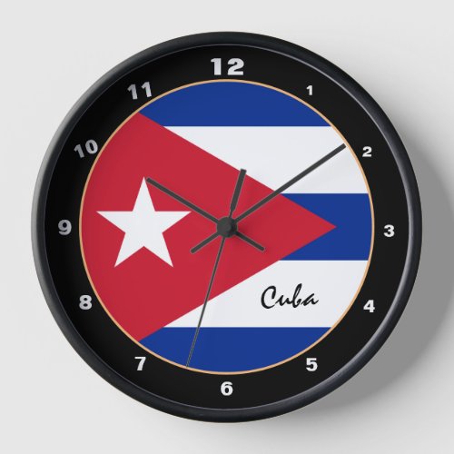 Cuban Flag  Cuba trendy home  design clock