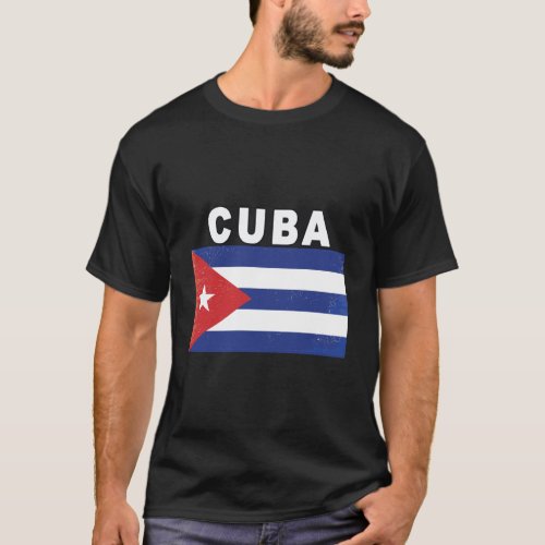 Cuban Flag Distressed_Image Design T_Shirt