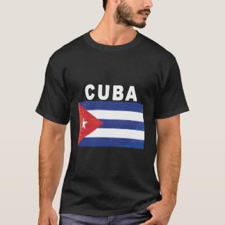 Cuban Flag Distressed-Image Design T-Shirt