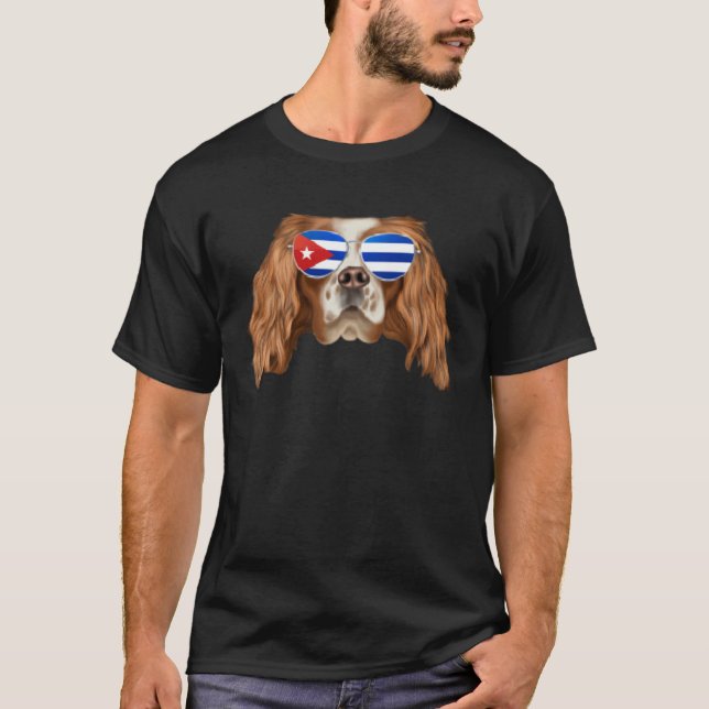 Cuban Flag English Toy Spaniel Dog Cuba Pocket T-Shirt (Front)