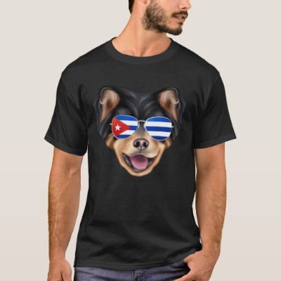 Cuban Flag Finnish Lapphund Dog Cuba Pocket T-Shirt