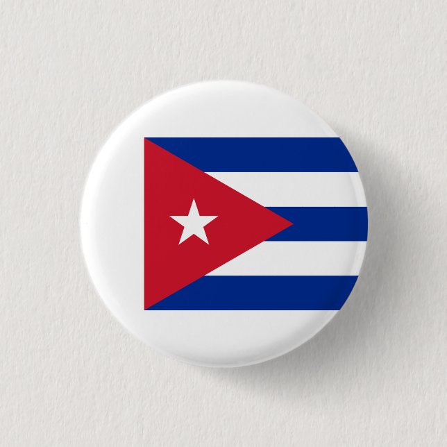 Cuban Flag, Flag of Cuba Button (Front)