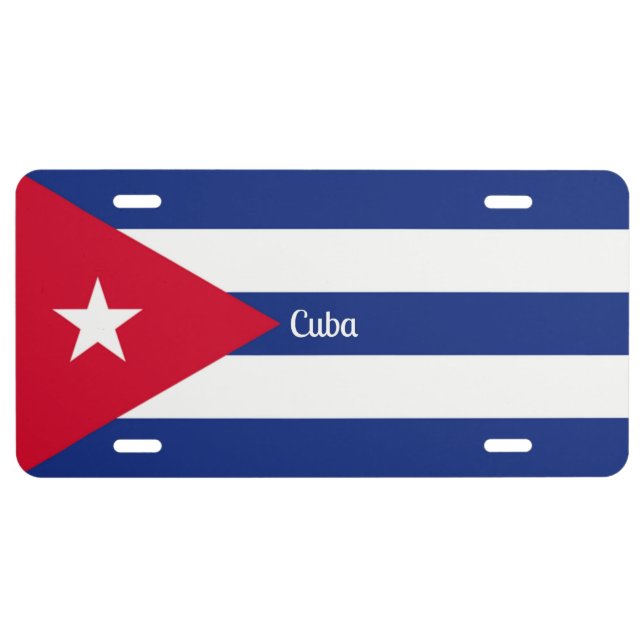 Cuban Flag License Plate (Front)