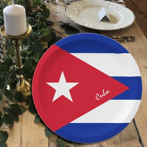 Cuban Flag plates party sports Cuba Paper Plates