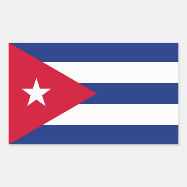 Cuban Flag Rectangular Sticker (Front)