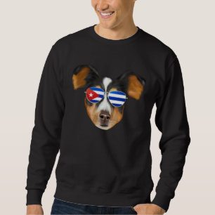 Cuban Flag Shetland Sheepdog Dog Cuba Pocket Sweatshirt