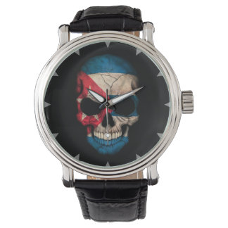 Cuban Flag Skull on Black Watch