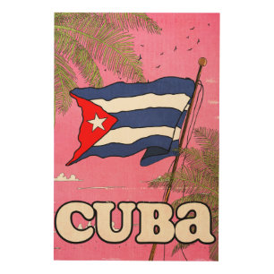 Cuban Flag Vintage Travel Poster