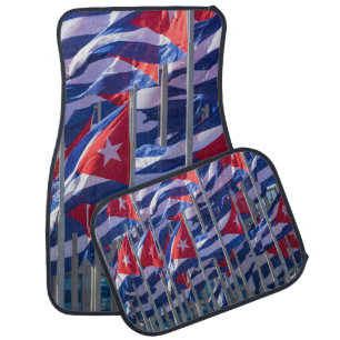 Cuban flags, Havana, Cuba Car Mat