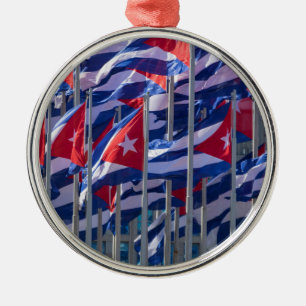 Cuban flags, Havana, Cuba Metal Ornament