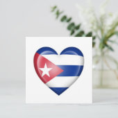 Cuban Heart Flag on White (Standing Front)