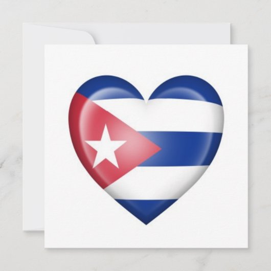 Cuban Heart Flag on White (Front)
