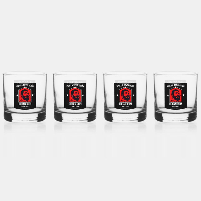 Cuban Libre Rum Drinkers Revolution  Whiskey Glass (Front)
