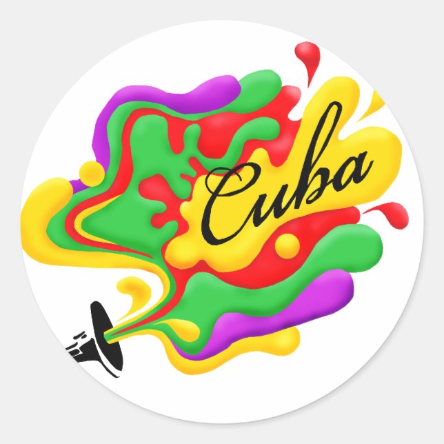 Cuban Music Classic Round Sticker (Front)