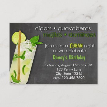 Cuban Night Mojito Party Invitation by SunflowerDesigns at Zazzle