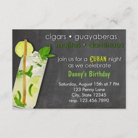 Cuban Night Mojito Party Invitation