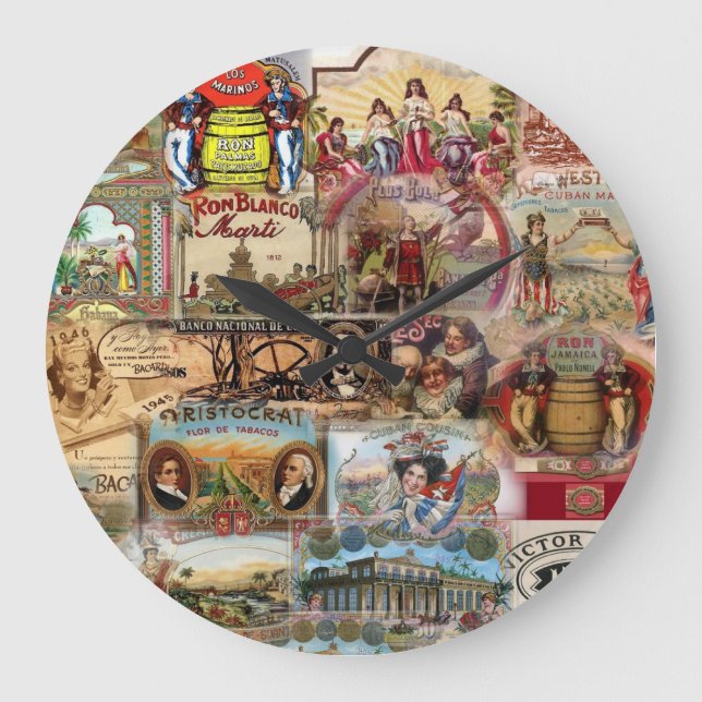 Cuban Nostalgia Vintage Clock (Front)
