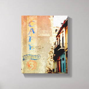 Cuban Photo of Old Havana Cafe Expresso Canvas Print