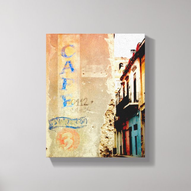 Cuban Photo of Old Havana | Cafe Expresso |  Canvas Print (Front)