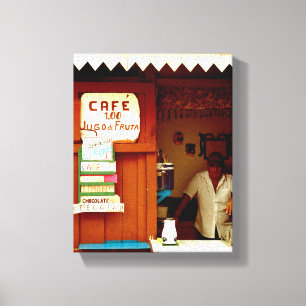 Cuban Photo of Old Havana Habana Cafe Canvas Print