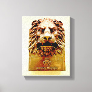 Cuban Photo of Old Havana Lion Canvas Print