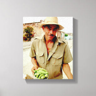 Cuban Photo of Old Havana Vendor Canvas Print