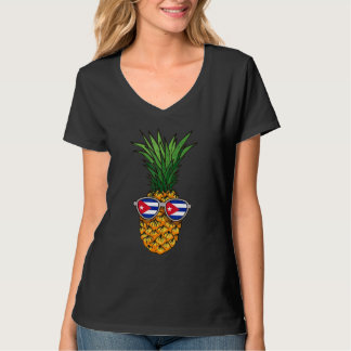 Cuban Pineapple Cuba Flag Sunglasses Summer T-Shirt