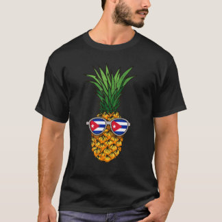 Cuban Pineapple Cuba Flag Sunglasses Summer T-Shirt