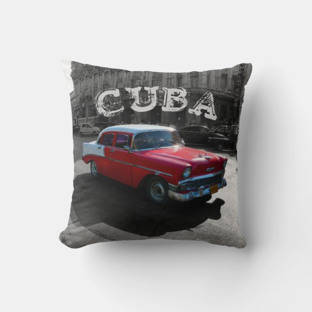 Cuban Red Car Cushion with Title (Front)