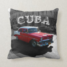 Cuban Red Car Cushion with Title