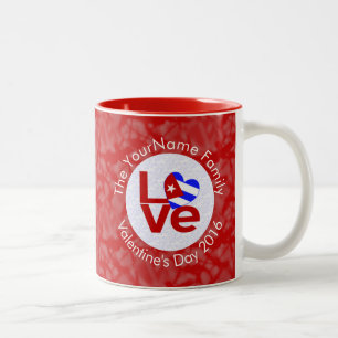 Cuban Red LOVE Flag Personalized Two-Tone Coffee Mug